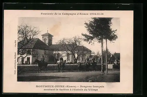 AK Montreux-Jeune, Dragons francais montant la faction à l`Entrée du Village