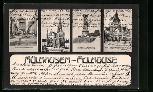 AK Mülhausen, Teufelsthurm, Amtsgericht, Protest. Kirche