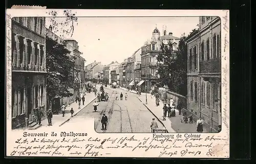 AK Mulhouse, Faubourg de Colmar