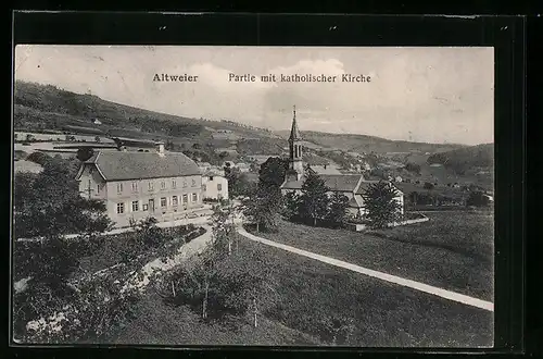 AK Altweier, Partie mit katholischer Kirche