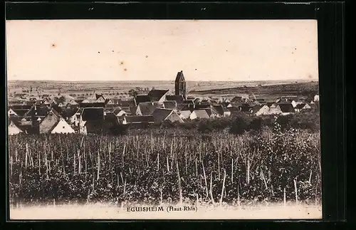 AK Eguisheim, Ortsansicht aus der Vogelschau