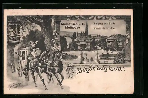 AK Mulhouse, Entrée de la ville, Carrosse