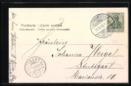 AK Buchsweiler, Blick in die Kanalstrasse