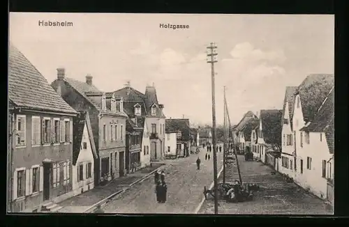 AK Habsheim, Holzgasse aus der Vogelschau