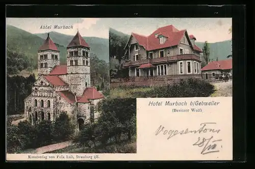 AK Gebweiler, Abtei Murbach, Hotel Murbach