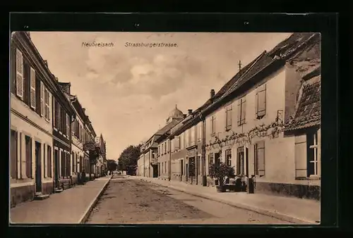 AK Neubreisach, Blick in die Strassburgerstrasse