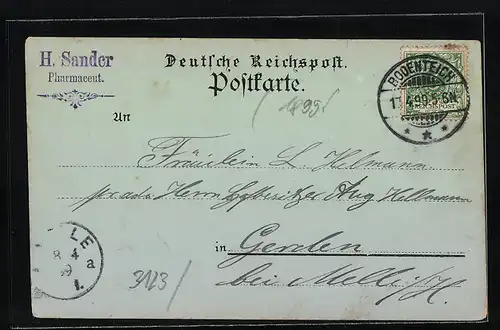Mondschein-AK Bodenteich, Stärkefabrik, Poorthaus, Villa Prösch u. Molkerei