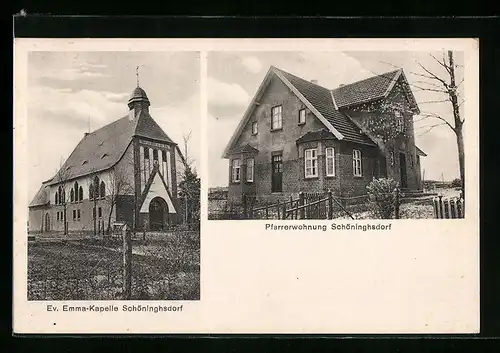 AK Schöninghsdorf, Ev. Emma-Kapelle und Pfarrerwohnung