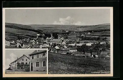 AK Stadtkyll, Gasthof Wewer, Gesamtansicht mit Umgebung aus der Vogelschau