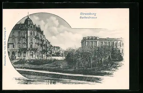 AK Strassburg, Gebäude an der Goethestrasse