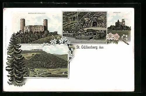 Lithographie St. Oldilienburg, Andlauer Schloss