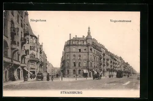AK Strassburg, Restaurant Sängerhaus und Vogensenstrasse