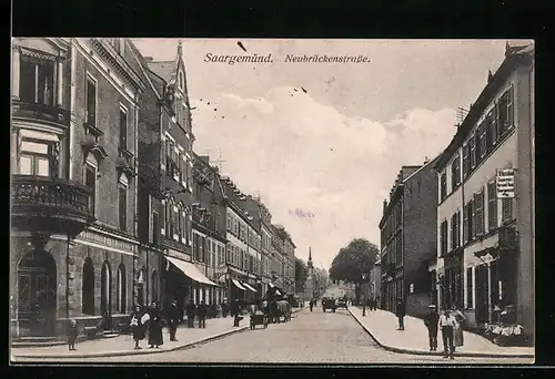 AK Saargemünd, Blick in die Neubrückenstrasse