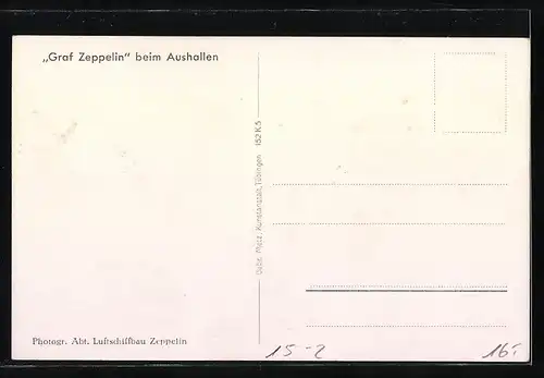 AK Luftschiff Graf Zeppelin beim Aushallen