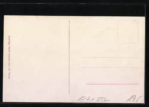 AK Bayreuth, Graf Zeppelin mit Luftschiff Z II. über dem Militärdienstgebäude, 1909