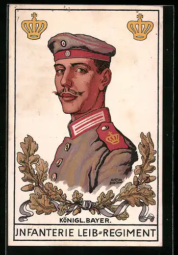Künstler-AK Königl. Bayer. Infanterie Leib-Regiment, Soldat in Uniform