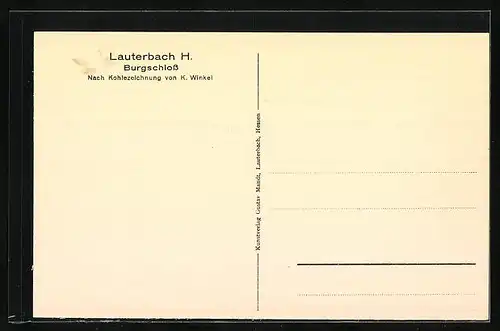 Künstler-AK Lauterbach, Blick zum Burgschloss