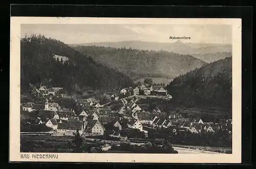 AK Bad Niedernau, Ortsansicht aus der Vogelschau, Hohenzollern