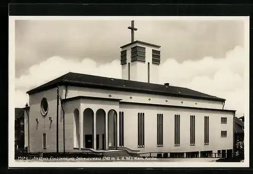 AK Freudenstadt i. Schwarzwald, Blick zur Kath. Kirche