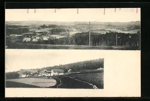AK Lichtenau, Panorama mit Bergansichten
