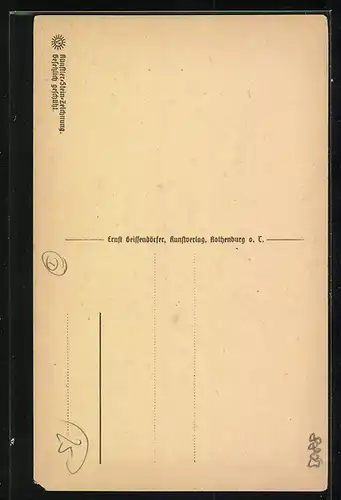 Steindruck-AK Rothenburg o. T., Partie am St. Georgsbrunnen