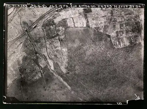 Fotografie Ansicht Vieux-Thann - Altthann, Flugzeug-Aufklärungsfoto der französischen Verteidigungsstellungen, 1.WK