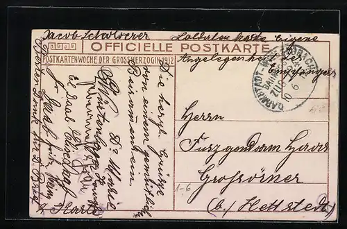 AK Herzogliche Familie von Hessen-Darmstadt, Postkartenwoche der Grossherzogin 1912