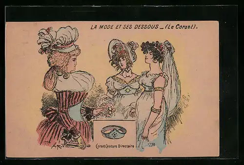 AK La Mode et ses Dessous, Frau im Korsett