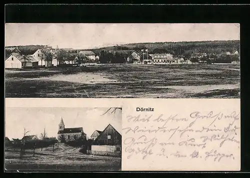 AK Dörnitz, Ortsansicht mit Kirche
