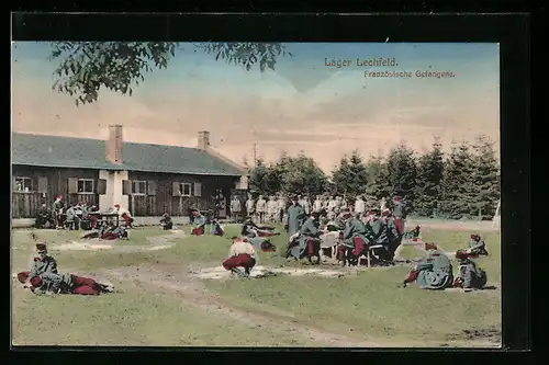 AK Lager Lechfeld, Französische Kriegsgefangene im Lager Lechfeld