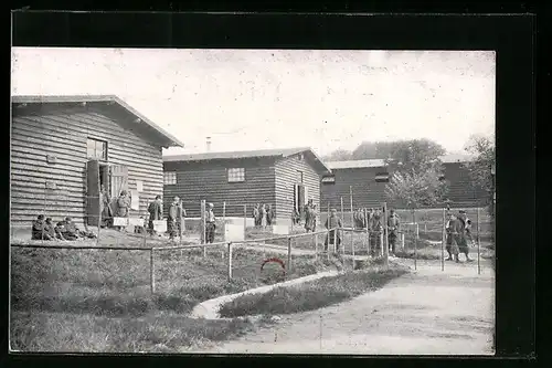 AK Lager Lechfeld, Französische Kriegsgefangene im Lager Lechfeld