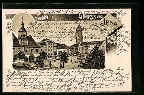 Lithographie Jena, Marktplatz