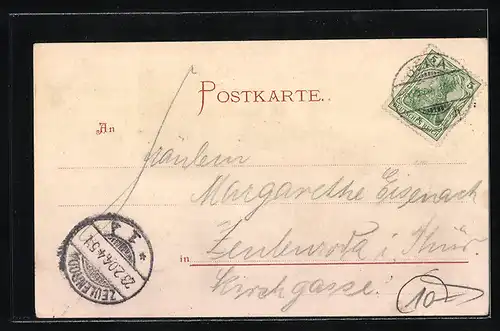 Lithographie Jena, Forsthaus mit Kriegerdenkmal, Paradies Panorama