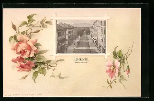 AK Rosenheim, Partie in der Bahnhofstrasse