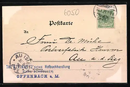 Lithographie Offenbach a. M., Ortsansicht im Jahr 1783