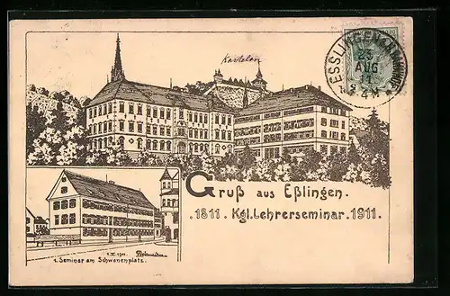 AK Esslingen, Kgl. Lehrerseminar am Schwanenplatz