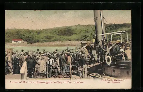 AK East London, Arrival of Mail Boat, Passengers landing