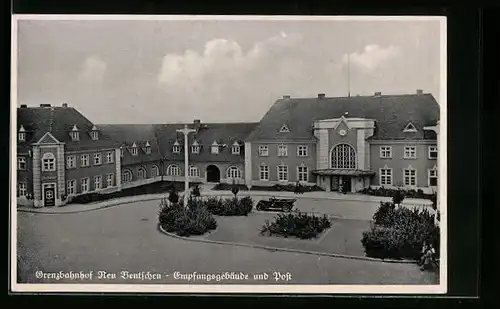 AK Neu Bentschen, Grenzbahnhof, Empfangsgebäude und Post