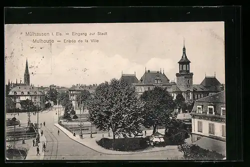 AK Mülhausen i. Els., Eingang zur Stadt