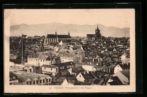 AK Colmar, Vue générale et les Vosges