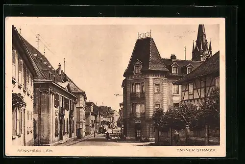 AK Sennheim i. Els., Tannerstrasse mit Bäckerei