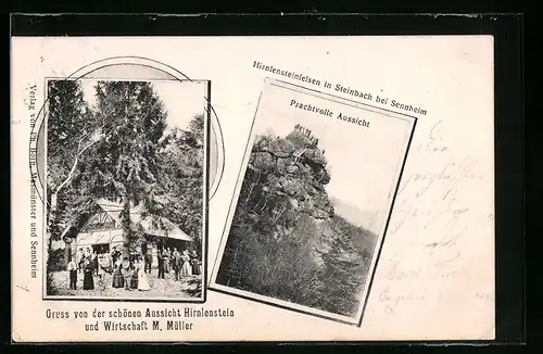 AK Steinbach, Hirnlensteinfelsen, Gasthaus