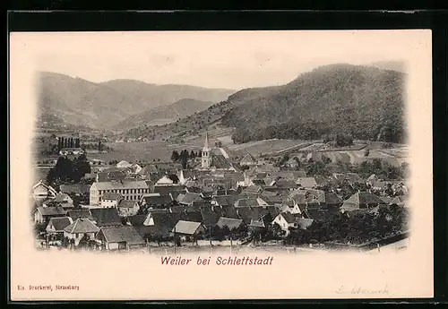 AK Weiler b. Schlettstadt, Ortsansicht aus der Vogelschau