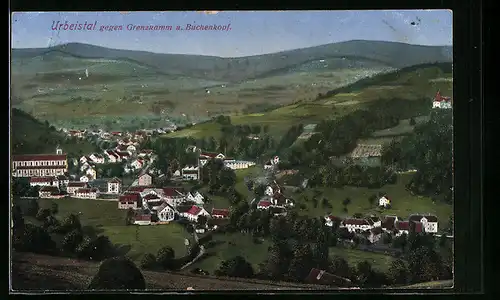 AK Urbeistal, Ortsansicht mit dem Grenzkamm und Buchenkopf