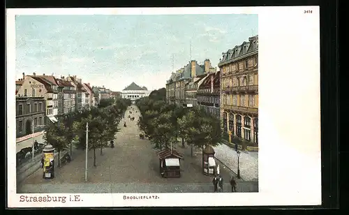 AK Strassburg, Broglieplatz aus der Vogelschau