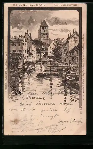 AK Strassburg, Bei den Gedeckten Brücken, Aux Ponts-Couverts