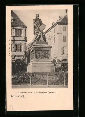 AK Strassburg, Gutenberg-Denkmal