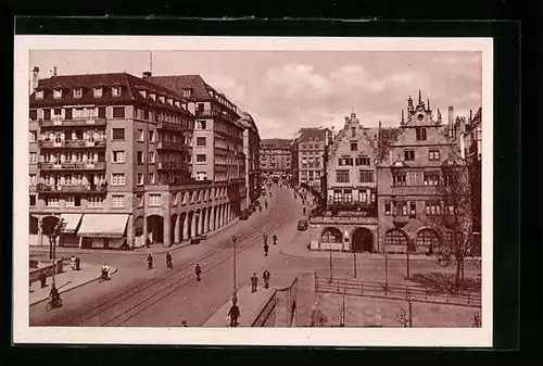 AK Strassburg, Blick in die Freiburger Strasse