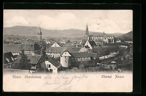 AK Oberehnheim /Elsass, Blick über die Dächer