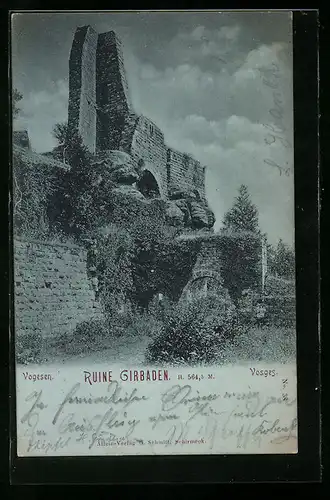 AK Girbaden /Vogesen, Idyll bei der Ruine Girbaden